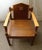 Arts & Crafts Mid 20th Century Mission Style Wood Chair With Carved Floral Motif For Sale - Image 3 of 8