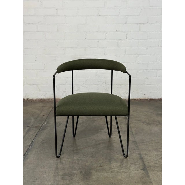 W22.5 D20 H27 SW20 SD17.5 SH16 AH25 Martel Chair by Kelly Wearstler in good restored condition. Item features fresh foam...