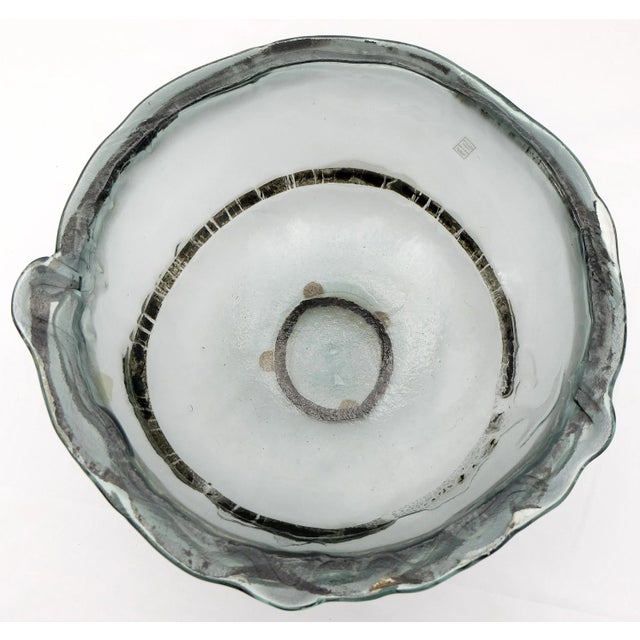 Vetrofuso Di Daniela Poletti Studio Large Silver-Leaf Infuse Blown Glass Bowl For Sale - Image 4 of 9