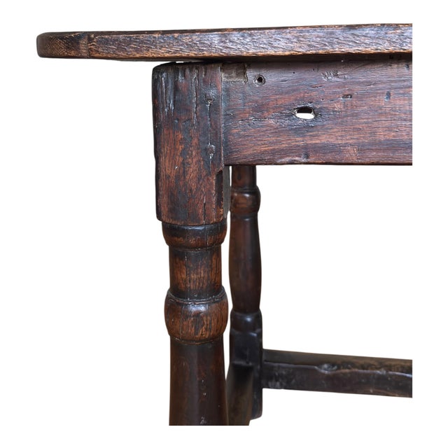 Wood Late 17th Century English Oak Tavern Table For Sale - Image 7 of 10