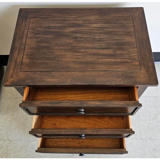 Pair Ethan Allen Reeves Collection Bedside Chests Nightstands For Sale - Image 9 of 12