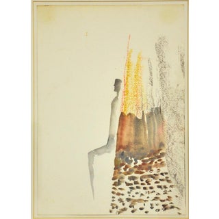 Fausto Melotti, Abstract Composition, 1977, Watercolor For Sale