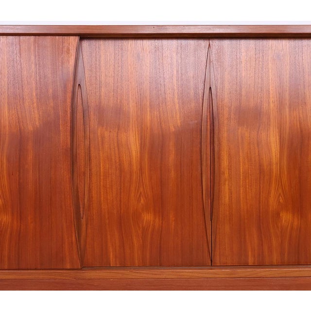 Vintage Teak Highboard or High Sideboard with 4 Sliding Doors, 1960s For Sale - Image 15 of 18