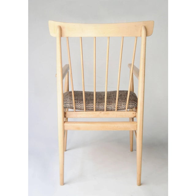 Mid-Century Modern Beige Beechwood Armchair, United States, 1950 For Sale - Image 3 of 7