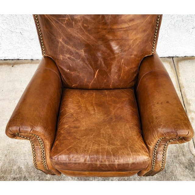 Mid-Century Modern Vintage Barcalounger Leather Recliner Classic For Sale - Image 3 of 15