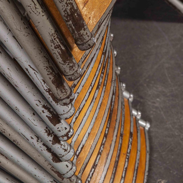 Brown French Silver Stacking Dining Chair from Mullca, 1950s For Sale - Image 8 of 13