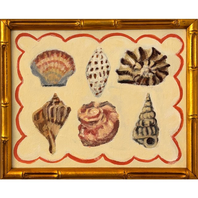Nautical Seashells an Original Framed Painting by Michelle Heimann From the Sea Series . For Sale - Image 3 of 4