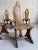 Set of 6 fir chairs, France 1950. The backrest is decorated with an upside-down heart (according to historians, this...