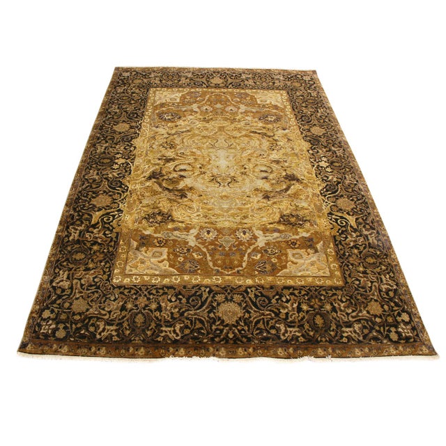 Rug & Kilim Rug & Kilim's 17th Century, Inspired Black and Gold Wool and Silk Rug For Sale - Image 4 of 7