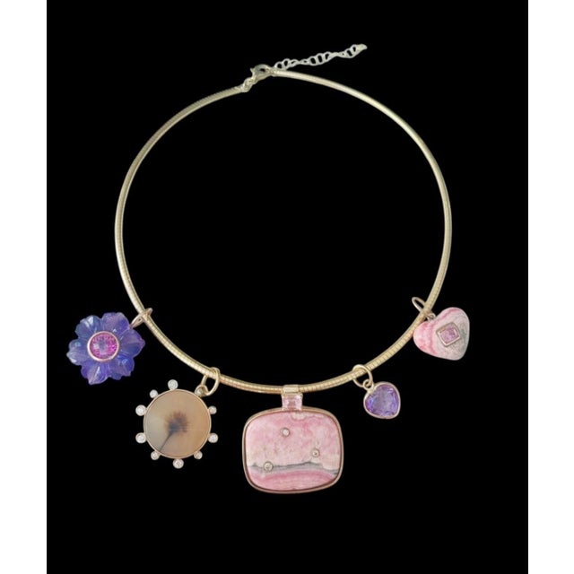 Dendritic Pendant With Diamonds & 14k Gold For Sale In New York - Image 6 of 12