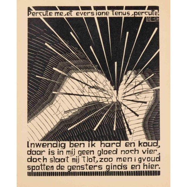 Modern Maurits Cornelis Escher, Flint, 1931, Woodcut Print For Sale - Image 3 of 3