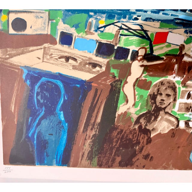 John Hultberg, 1970s Bay Area Figurative Abstract Lithograph Serigraph Greenhouse John Hultberg, 1978 For Sale - Image 15 of 16