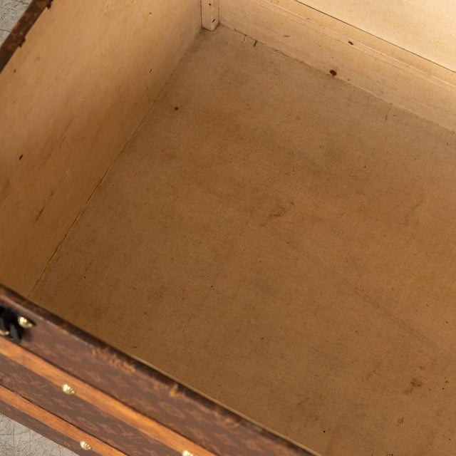 Antique Steamer Trunk in Monogram Canvas from Louis Vuitton, France, 1920s For Sale - Image 17 of 18