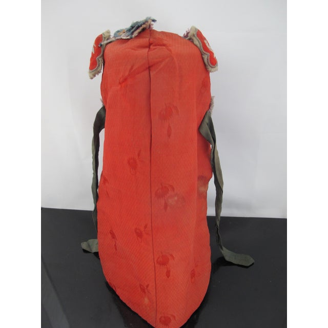 Antique Chinese Elaborate Silk Embroidered Dragon Tiger Baby Hat With Butterfly For Sale - Image 4 of 9