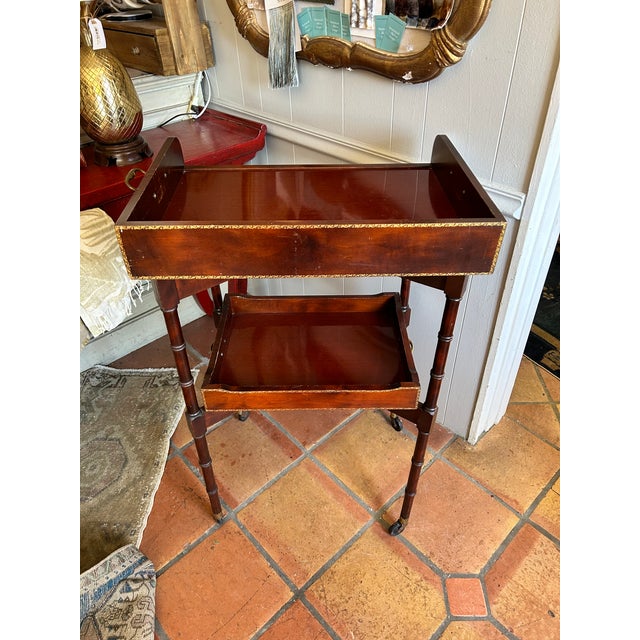 Early 20th Century Ferguson Bros. Tiered Patial Gilt Mahogany Folding Rafraichissoir Butler Tray Trolley For Sale - Image 14 of 16