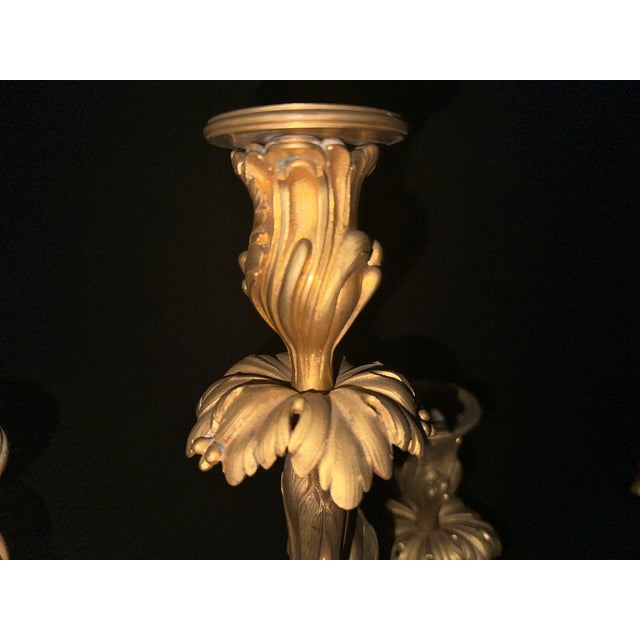 Circa 1880 Rozet Louis XV Gilt Bronze Candelabras, Pair For Sale - Image 9 of 18