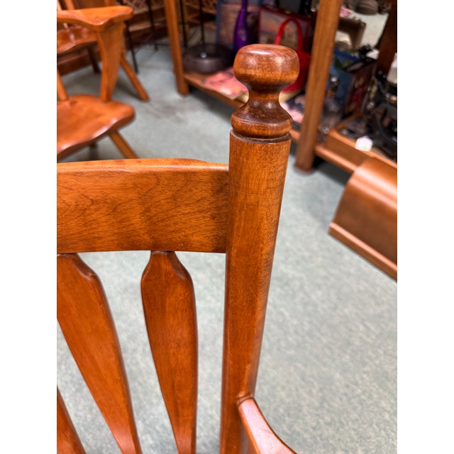1930s 1930s Cushman Colonial Creations Searsburg Rock Maple Arm Chairs Set of 6 For Sale - Image 5 of 12