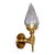 1950's French Regency Bronze Hand Fist Torch Wall Sconce With Flame Shade For Sale