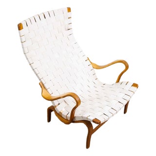 1960s Mid Century Danish Modern Lounge Chairs Dux Bruno Mathsson Pernilla Canvas White For Sale