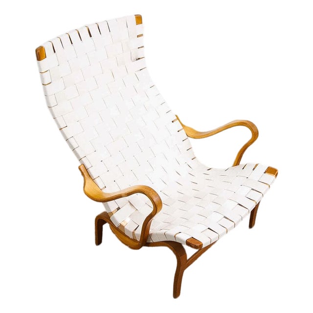 1960s Mid Century Danish Modern Lounge Chairs Dux Bruno Mathsson Pernilla Canvas White For Sale