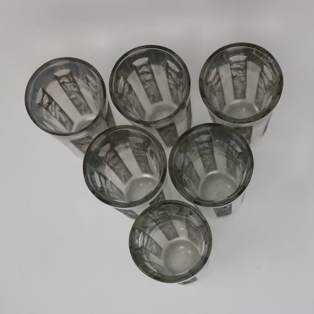 Glass 1910s Art Nouveau Rene Lalique Glass Shot Glasses Set of 6 Boxed For Sale - Image 7 of 18
