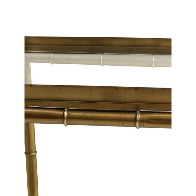 Mid 20th Century Brass Hollywood Regency Faux Bamboo Tray Table For Sale In New York - Image 6 of 14