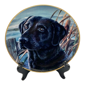 Fine Porcelain Franklin Mint Labrador Plate – Limited Edition Art Plate for Ralph Lauren Club Room, Boy’s Room, Hunting Theme- See Pics!