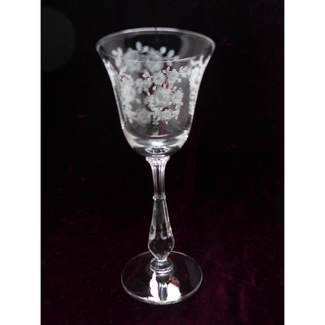 Rose Etched Crystal Glasses Set of 6 Chairish