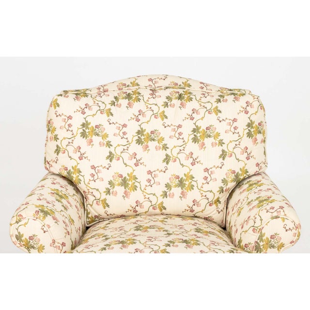 Dapha Floral Upholstered Swivel Arm Chairs, Pair For Sale - Image 4 of 8