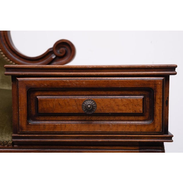 Telephone Bench in Green Velvet, 1960s For Sale - Image 9 of 11