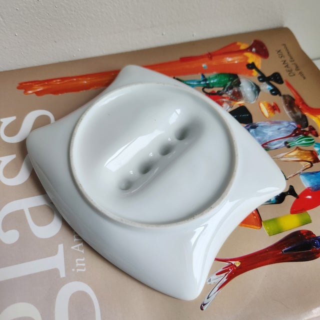 Vintage Mid Century Modern Porcelain White Ashtray For Sale In Cleveland - Image 6 of 6