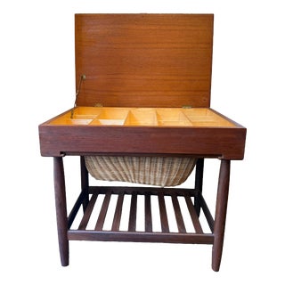 Danish Modern Teak Sewing Table by Ejvind A. Johansson for Vitré, Denmark, 1960s For Sale