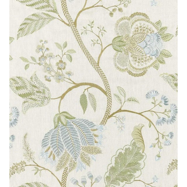 Sample - The House of Scalamandré Palampore Embroidery Fabric, Summer Sage For Sale