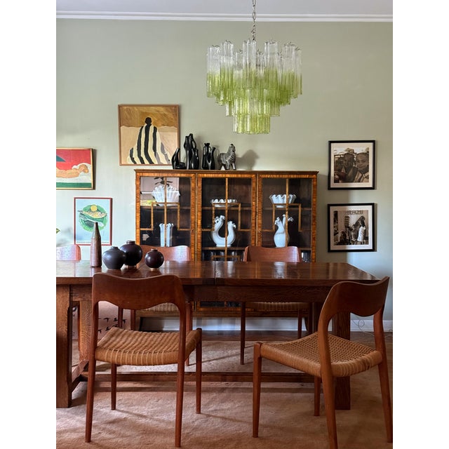 Green Ombre Murano Glass Chandeliers, Set of 2 For Sale - Image 10 of 12