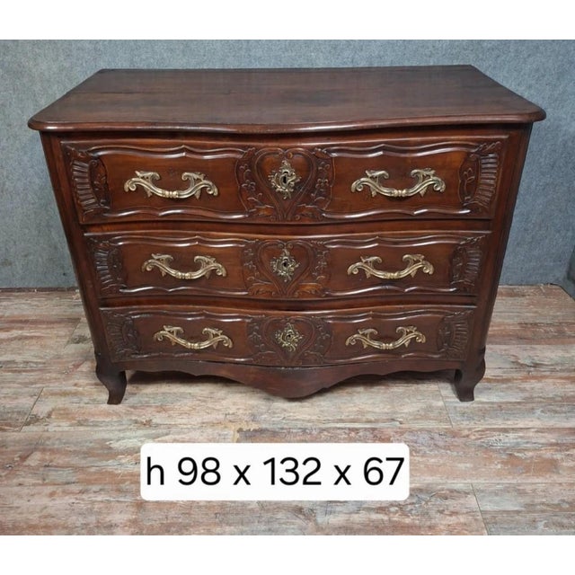 18th Century Louis XV Lyonnaise Commode in Molded and Carved Walnut For Sale - Image 10 of 13