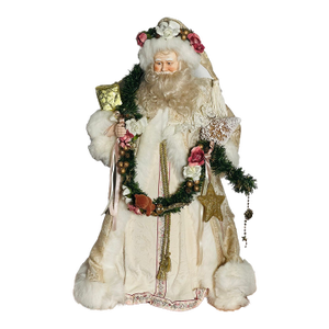 Vintage White Santa Claus Christmas Holiday Tree Topper