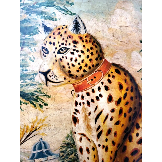 Paintings Leopard & Cheetah - Extra Large Trompe l'Oeil Pair For Sale - Image 13 of 18