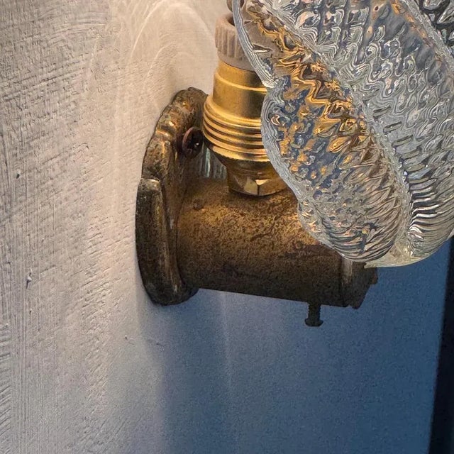 Metal Ribbed Leaf Wall Light by Barovier & Toso, 1940 For Sale - Image 7 of 18