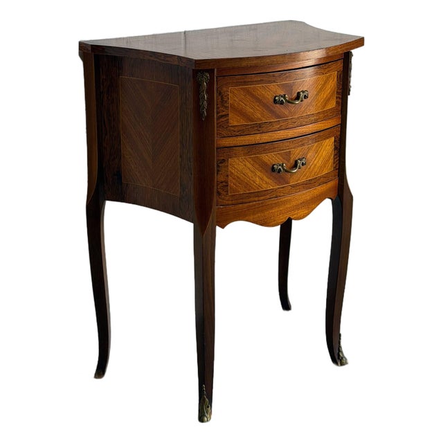 Rosewood and Teak 2-Drawer Entry Table With Cabriole Legs Denmark Mid-Century Modern 1960s For Sale