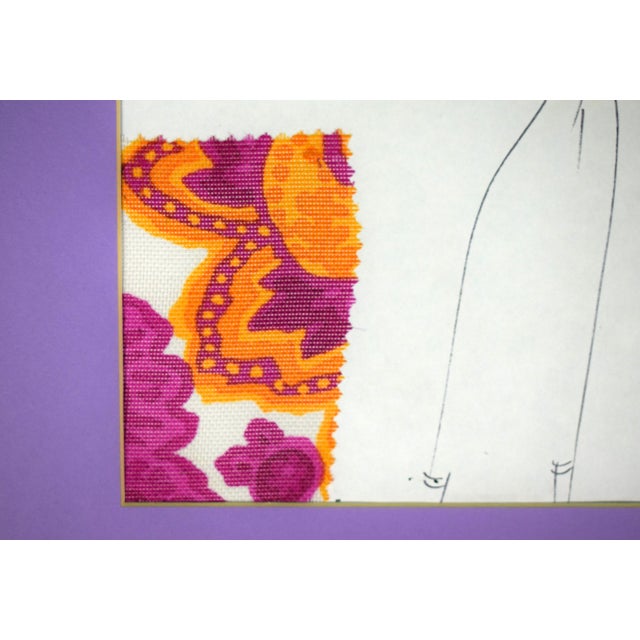 Traditional 1980s Givenchy Paris No 50 Hand Color Fashion Plate For Sale - Image 3 of 4