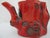 Chinese Chinese Red Lacquer Tree Trunk Branch Handle Squirrel Finial Lid Teapot For Sale - Image 3 of 15