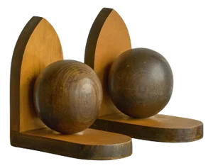 Art Deco Bookends in Wood, 1930s, Set of 2