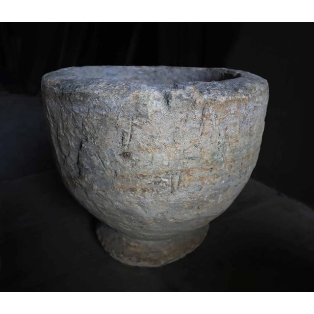 Stone Antique French Urns - Hand Carved Limestone - A Pair For Sale - Image 7 of 11