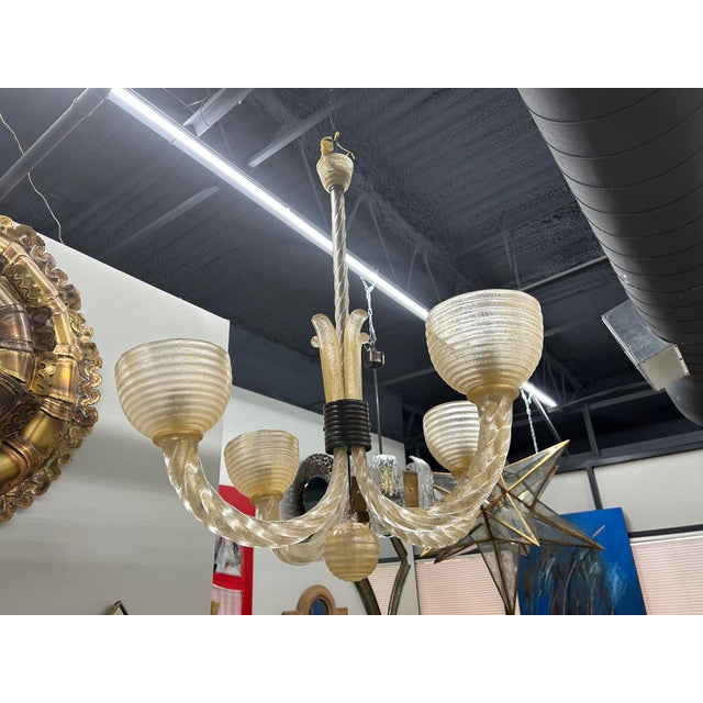 1940s Murano Glass Chandelier Attributed to Barovier For Sale In Houston - Image 6 of 11