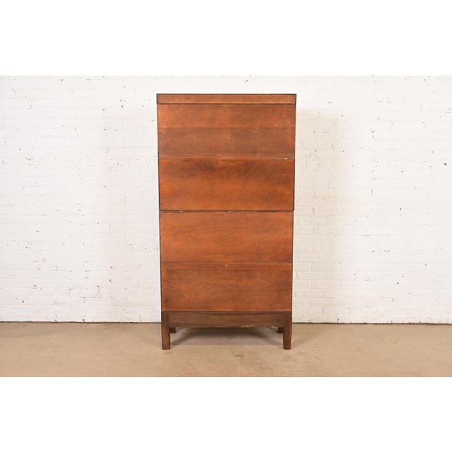 Stow Davis Antique Arts & Crafts Mahogany Four-Stack Barrister Bookcase, Circa 1920s For Sale - Image 12 of 13