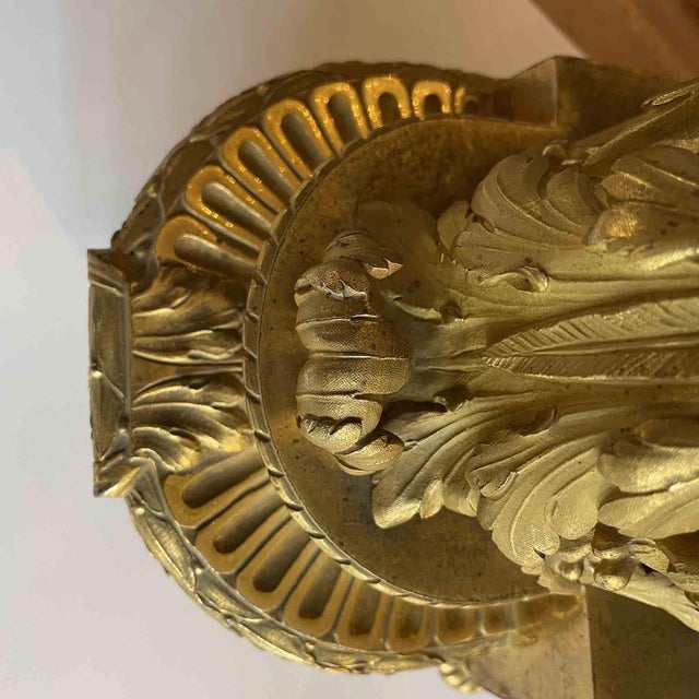 Metal Antique French Gilded Table Clock, 1800s For Sale - Image 7 of 9