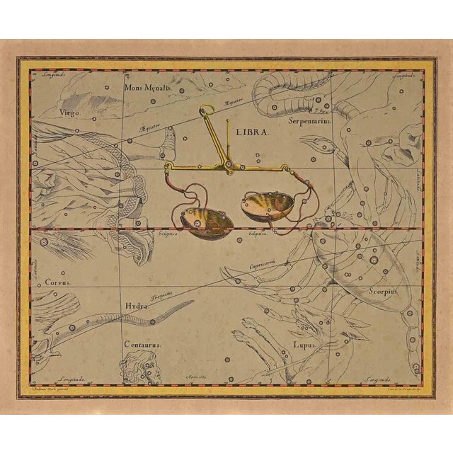 Libra is an original etching on paper realized by Charles De la Haye after Andrea Stech, in the 18th century. Signed in...