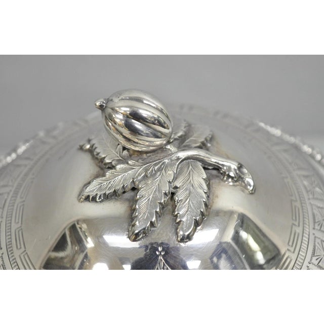 Metal Antique French Regency Baroque Floral Repousse Silver Plated Soup Tureen For Sale - Image 7 of 12