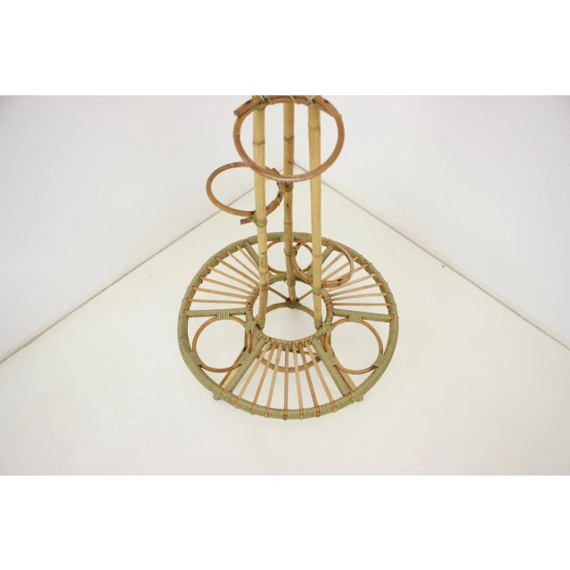 Mid-Century Rattan Flower Stand, 1960s For Sale - Image 4 of 8