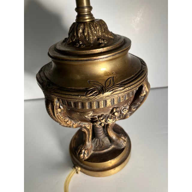 1940s French Empire Style Bronze Lamp For Sale - Image 4 of 7